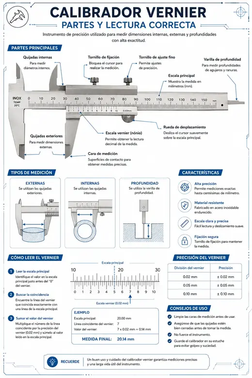 Mapa visual: Calibrador Vernier